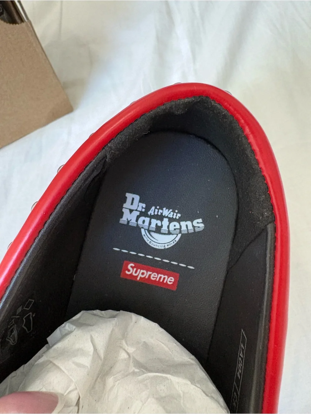 Dr. Martens x Supreme Red Studded Leather Penton Loafers